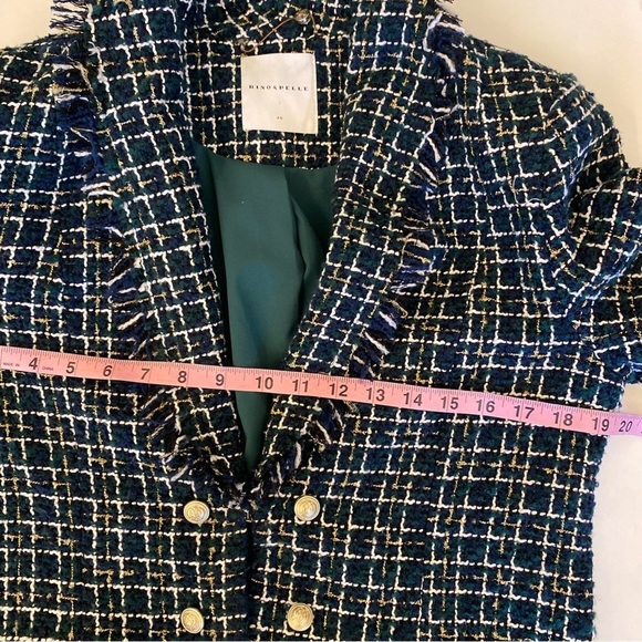 Rino & Pelle || Double Breasted Tweed Blazer Green Black Gold 40 US 8 - Picture 5 of 7